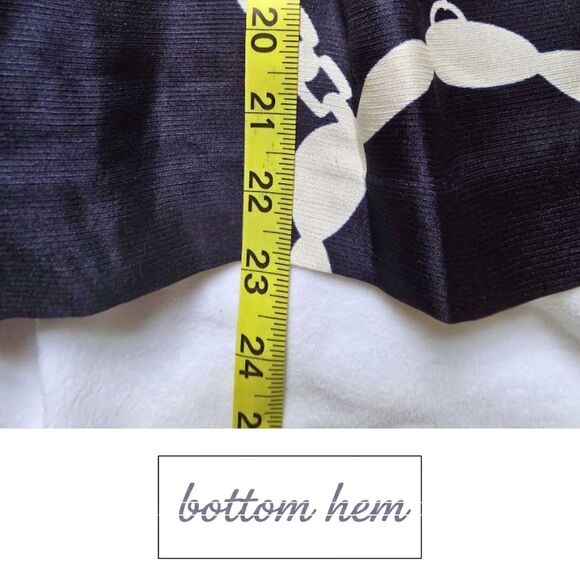 Talbots Collection Silk Linen Skirt Blue White Nautical Preppy Chain Print 8 - Picture 5 of 9